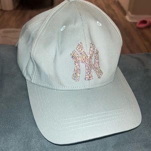 NY rhinestoned bling bling dad hat